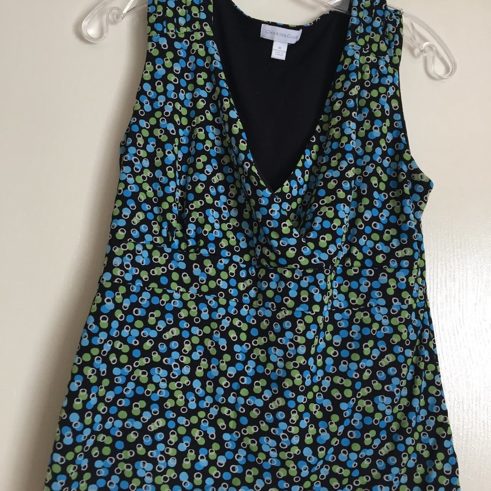 CHARTER CLUB – Sleeveless, Lightweight Nylon, Crossover V-neck Top - Sz M